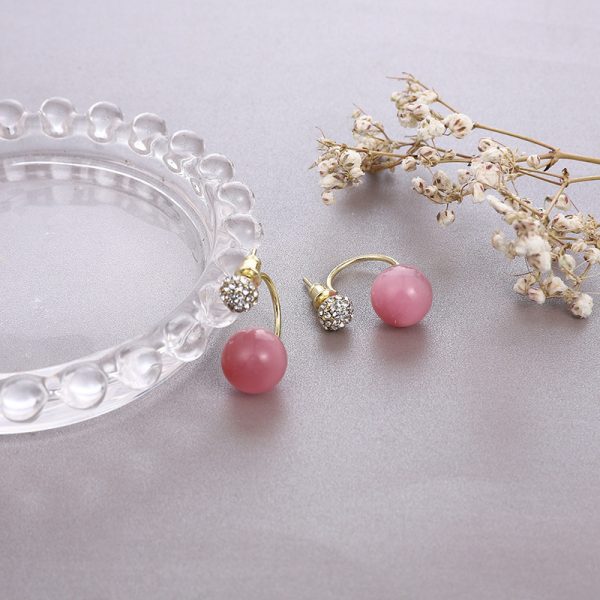 Cherry Blossom One Pair Wear Ball Bead Earrings - Image 3