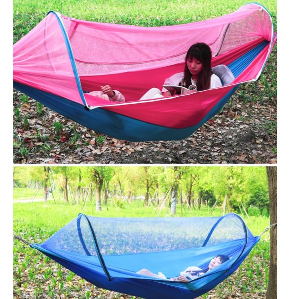 2 Person Portable Outdoor Mosquito Parachute Hammock - Image 5