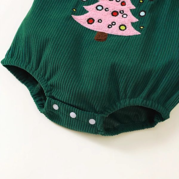 Christmas Corduroy Cute Suspenders Romper - Image 2