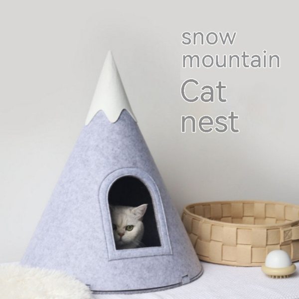 Felt Snow Mountain Tent Semi-enclosed Pet Bed