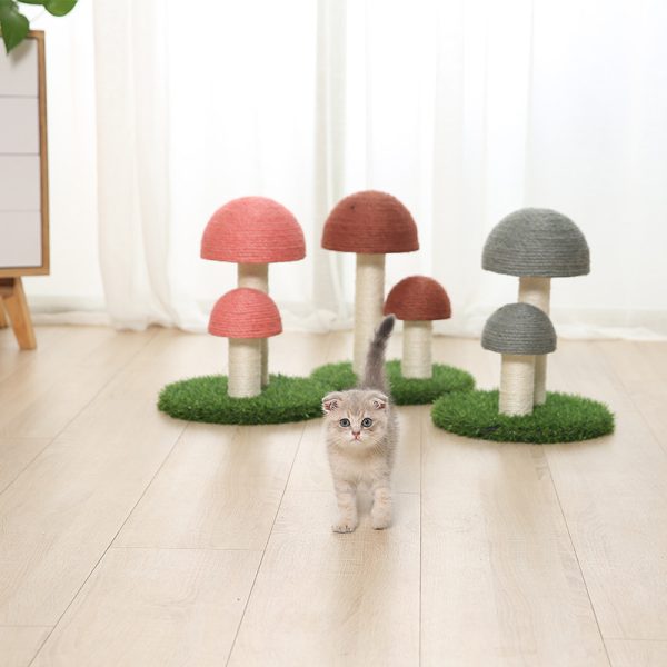 Natural Linen Mushroom Cat Scratch Post - Image 5