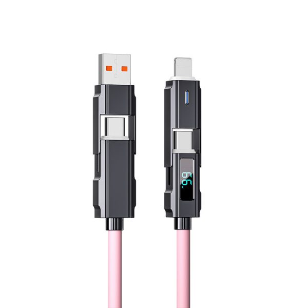 Digital Display Data Line Typec Four-in-one Silicone PD Fast Charge Line - Image 6