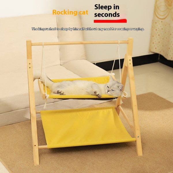 Pet Cat Hammock Double-layer Four Seasons Universal Wooden Cat Nest - Image 2