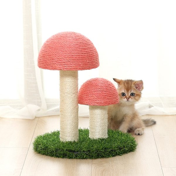 Natural Linen Mushroom Cat Scratch Post - Image 2