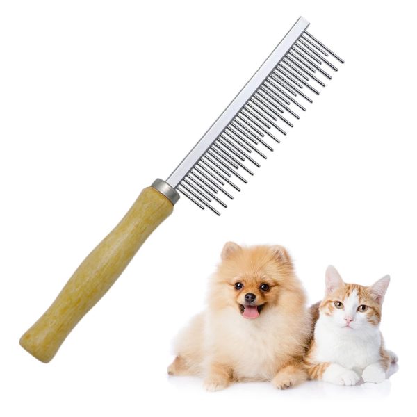 Wooden Handle Grooming Comb For Dogs Cats Pet - Image 2