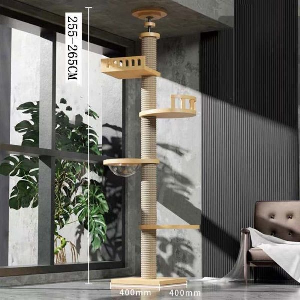 Solid Wood Column Cat Climbing Frame Toy - Image 3