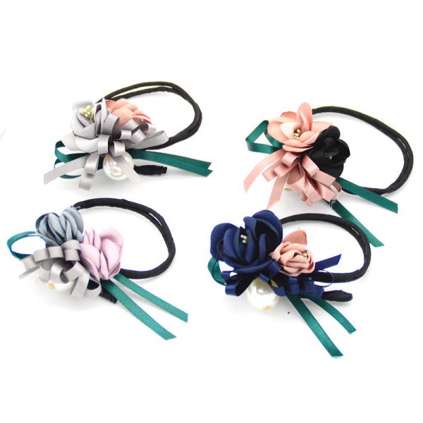 Bun Hair Half Bun Pearl Flower Hair Plate Hair Elastic Korean Styling Headdress Hair Accessories - Image 4