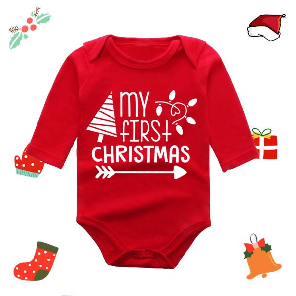 Long Sleeve Red Elk Baby Newborn Jumpsuit - Image 4