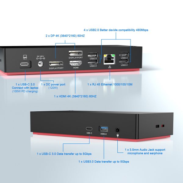 Docking Station Type-C Splitter 4K Display Notebook Expansion Band - Image 7