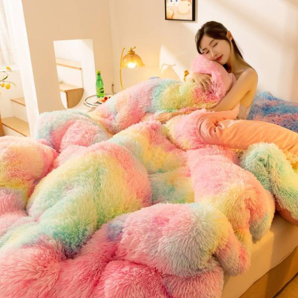 Super Soft Long Fleece Mink Crystal Velvet Thickened Warm Winter Quilt - Image 3