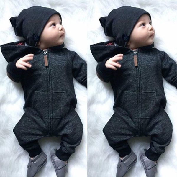 The New Boys' Long-Sleeved Hooded Jumpsuit - Image 2