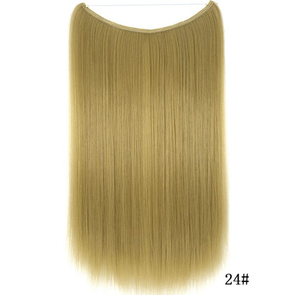 22 inches Invisible Wire No Clips in Hair Extensions Secret Fish Line Hairpieces Silky Straight Synthetic - Image 3