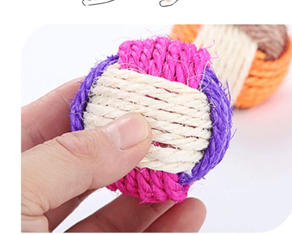 Pet Supplies Cat Toy Three-color Sisal Ball - Image 2