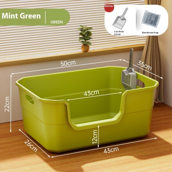 Oversized Splash-proof Cat Litter Box Oversized Open Semi-closed Cat Toilet - Image 6