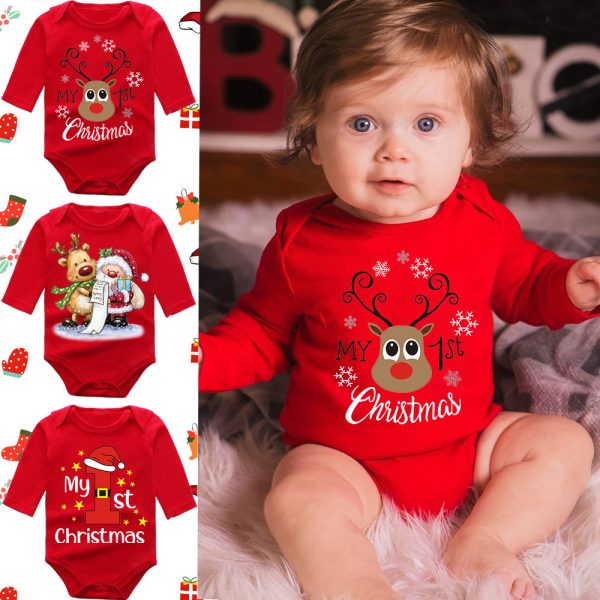 Long Sleeve Red Elk Baby Newborn Jumpsuit