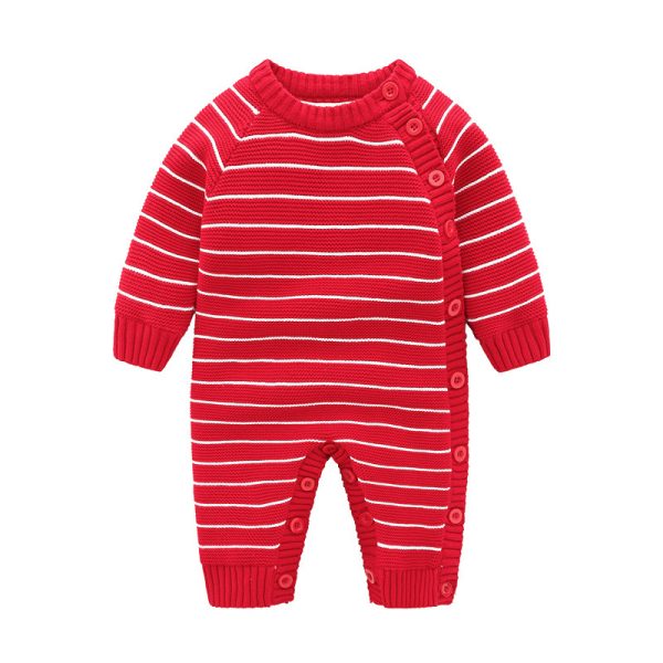 Fashion Newborn Baby Fleece-lined Jumpsuit - Image 2