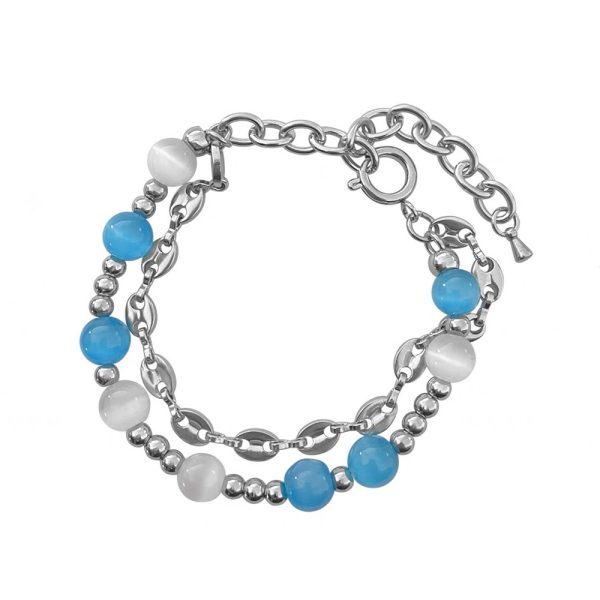 Women's Titanium Steel Stitching Opal Bracelet - Image 6