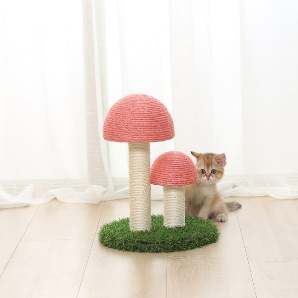 Natural linen mushroom scratching post - Image 8