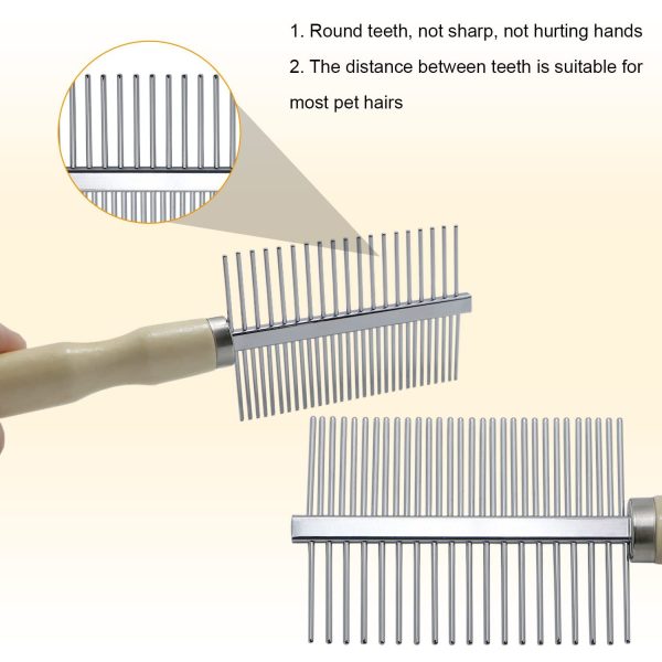 Wooden Handle Grooming Comb For Dogs Cats Pet - Image 5