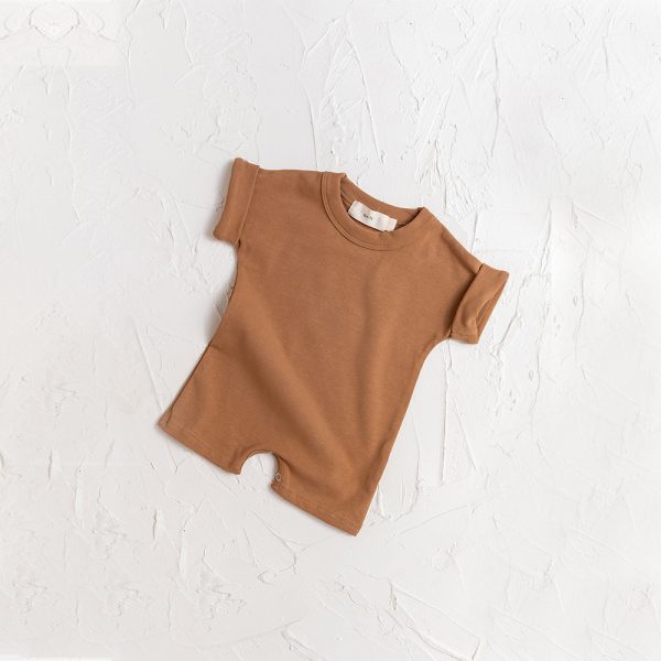 Solid Color Baby Shorts Romper Soft Short Sleeve Round Neck Summer Clothing - Image 9