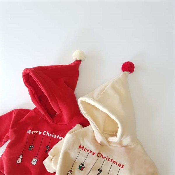 Male And Female Baby Snowman Fleece Sweater One-piece Romper Romper - Image 6