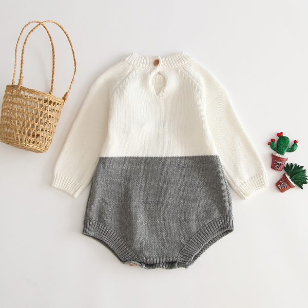 Knitted one-piece cotton romper - Image 2