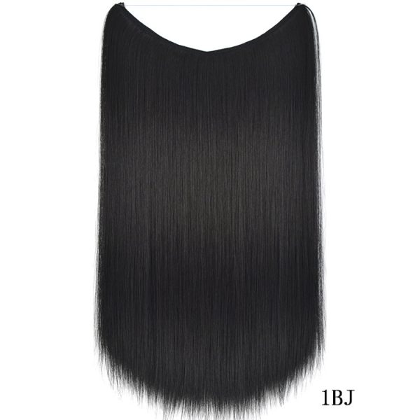 22 inches Invisible Wire No Clips in Hair Extensions Secret Fish Line Hairpieces Silky Straight Synthetic - Image 9