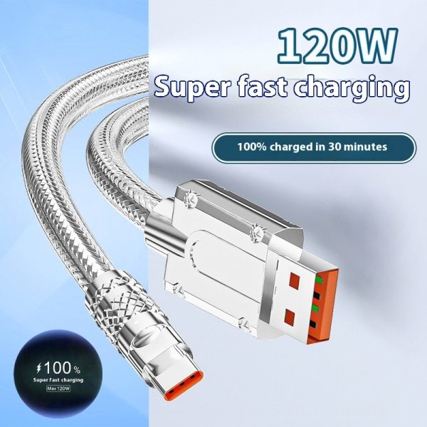 TYPE C Silver Data Cable CCC Certification Super Fast Charge 6A - Image 2