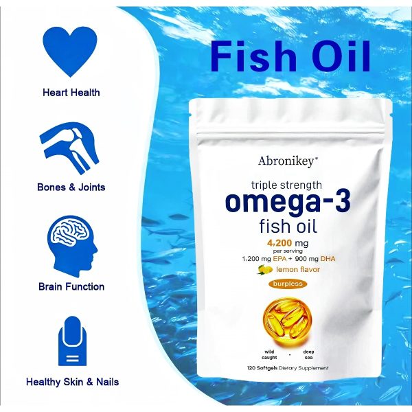 Abronikey Triple Strength  3 Fish Oil Supplements 4200mg Per Serving - Image 9