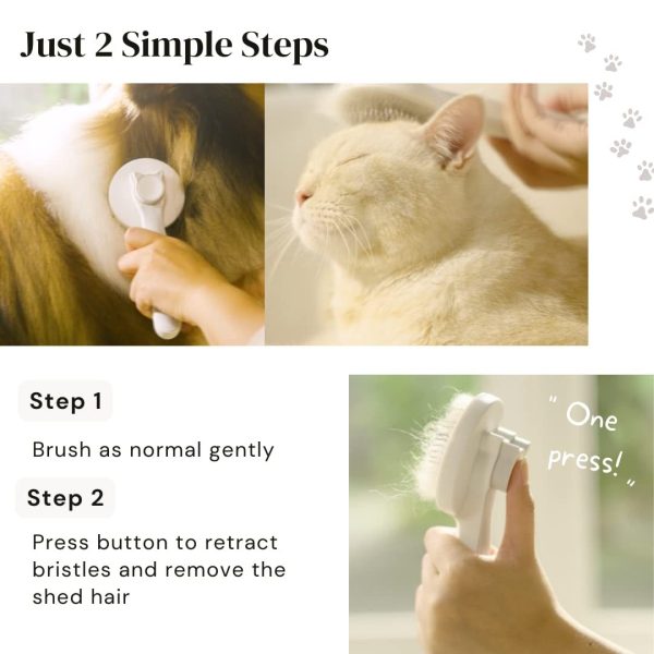 Dog Cat Grooming Brush Self Cleaning Slicker Brushes For Dogs Cats Pet Grooming Brush Tool Gently Removes Loose Undercoat Mats Tangled Hair Slicker Brush For Pet Massage-Self Cleaning - Image 9