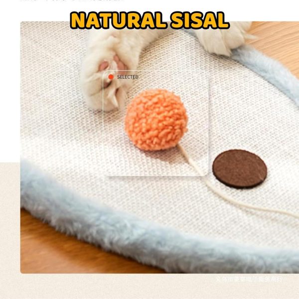 Cute Cat Scratching Mat Wall Mounted Natural Sisal Cat Scratch Pad Cartoon Design Durable Furniture Protector For Indoor Cats - Image 5