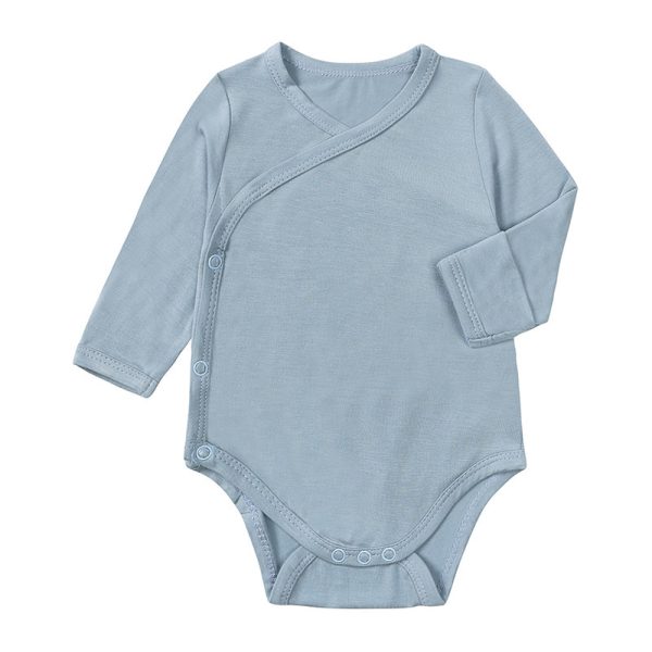 Baby Bamboo Fiber Long Sleeve Baby Bodysuit Jumpsuit - Image 3