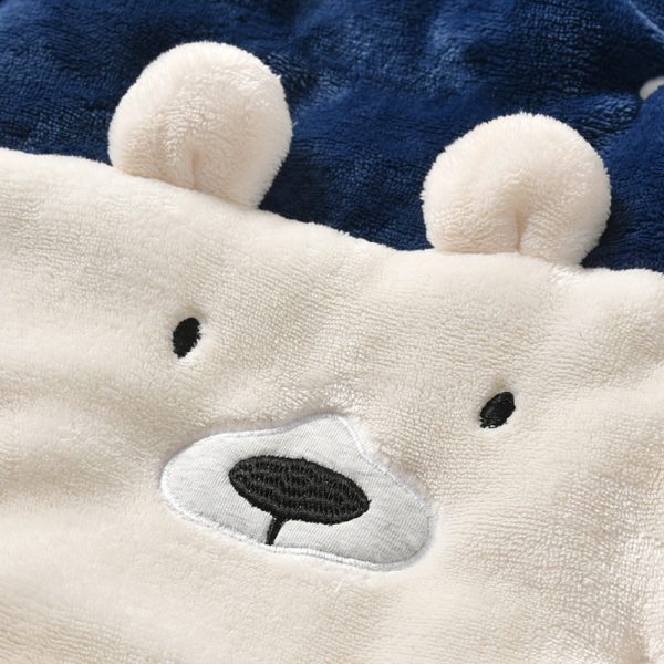 Bear embroidered hooded romper - Image 2