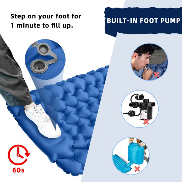 Outdoor Camping Travel Portable Inflatable Cushion Built-in Foot Inflatable - Image 2