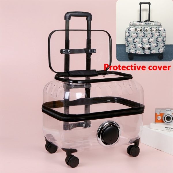 Cat Bag Portable Pet Trolley Bag Space Capsule Transparent Cat Luggage - Image 8