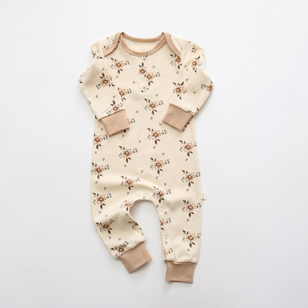 Infant Print One Piece Collar Cotton Comfort Romper - Image 5