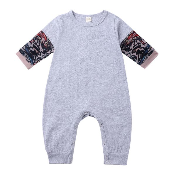 Kids Long Sleeve Tattoo One-piece Romper Baby Flower Arm Romper Clothes - Image 3