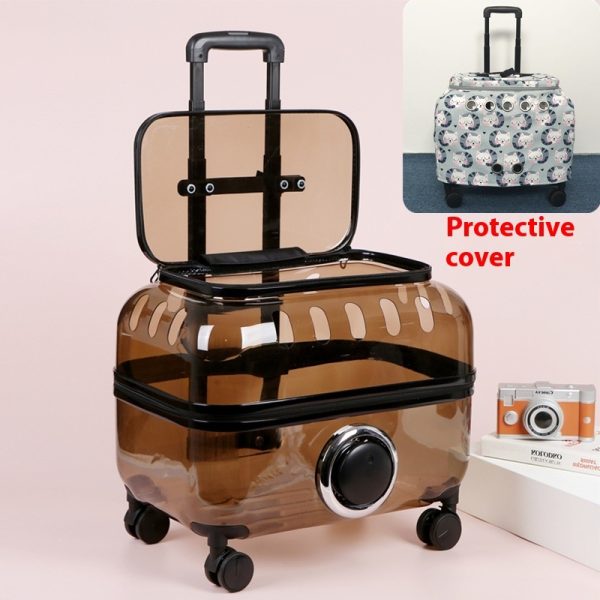 Cat Bag Portable Pet Trolley Bag Space Capsule Transparent Cat Luggage - Image 9