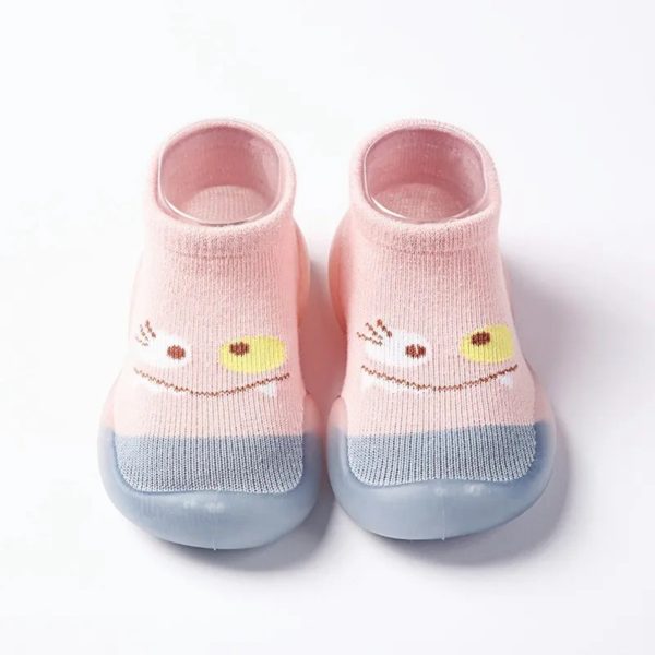 1 Pair Baby Socks Shoes Wear Resistant Flexible Rubber Sole Breathable Baby Infant Toddler Socks Shoes Pink 22/23, Inner Length 13.5cm / 5.3in - Image 2