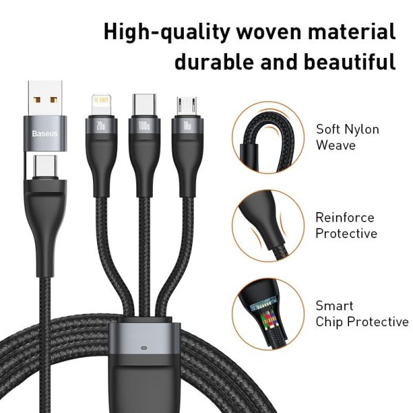 3 In 1 USB C Cable For IPhone 14 Pro 11 Charger Cable 100W - Image 3