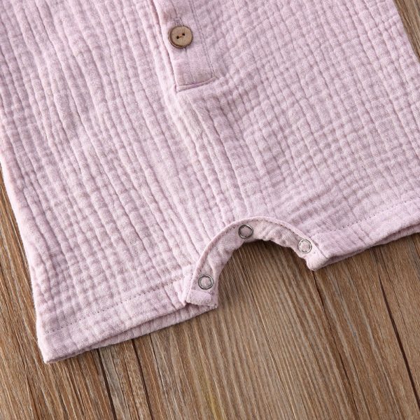 0-24M Summer Solid Rompers Newborn Infant Baby Girl Boy Outf - Image 5