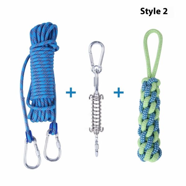 Outdoor Funny Dog Toy Stainless Steel Spring Suspension Cotton String Households Outdoor Toy Training - Image 7