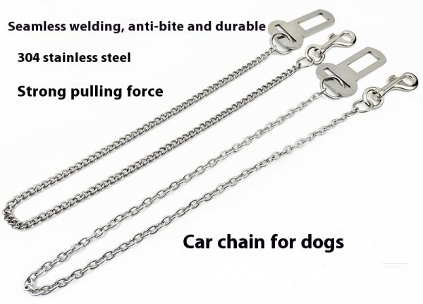 Stainless Steel Small Chain Puppy Car Safety Rope - Image 2