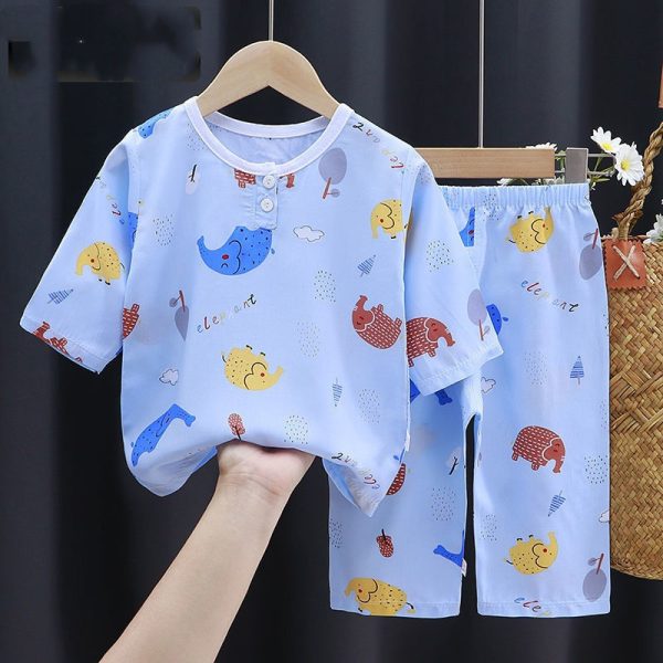 Summer Clothes Cotton Silk Air-conditioning Clothes Baby Clothes - Image 6