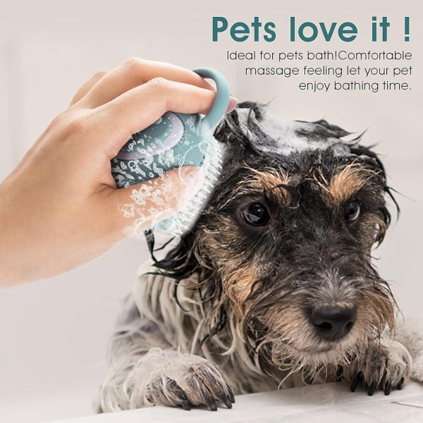 Soft Silicone Pet Grooming Brush For Dogs And Cats - Hair Fur Cleaning And Massage Tool With Shampoo Dispenser - Image 10