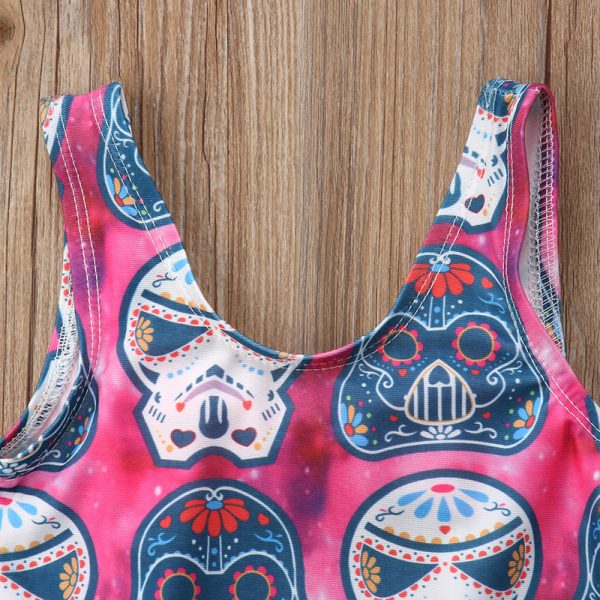 Girls Bikini Cartoon Skull Pattern Swimsuit - Image 5