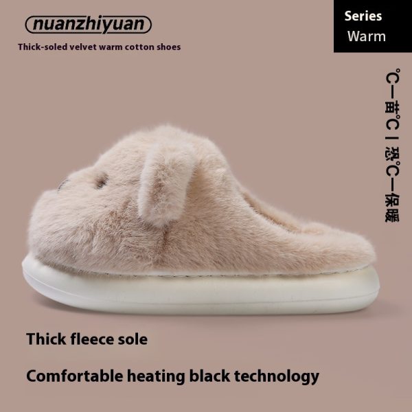 Autumn And Winter Home Indoor Platform Non Slip Outdoor Warm Plush Cotton Slippers Women - Image 7