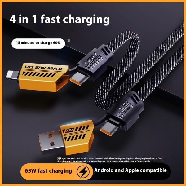 Four-in-one Fast Charge Data Cable Braided Mobile Phone Charging Cable - Image 2