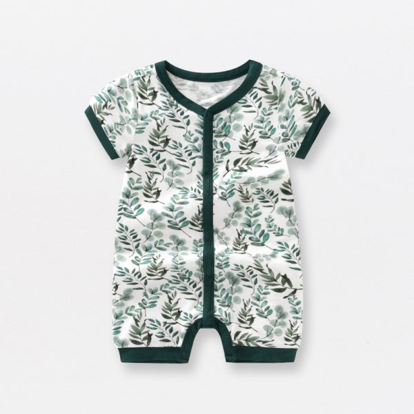 Bamboo Fiber Baby Jumpsuit Short Sleeve Thin Onesie - Image 2