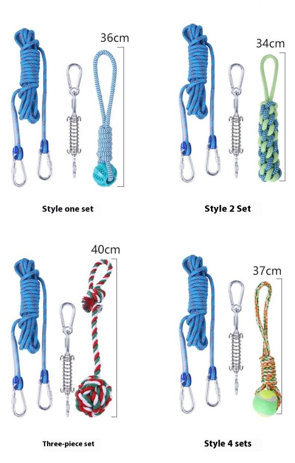 Outdoor Funny Dog Toy Stainless Steel Spring Suspension Cotton String Households Outdoor Toy Training - Image 5